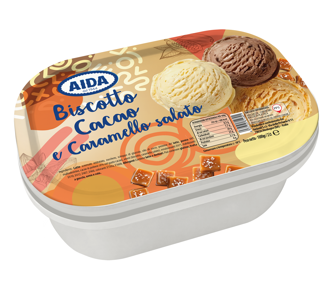 Biscotto, Caramello Salato e Cacao