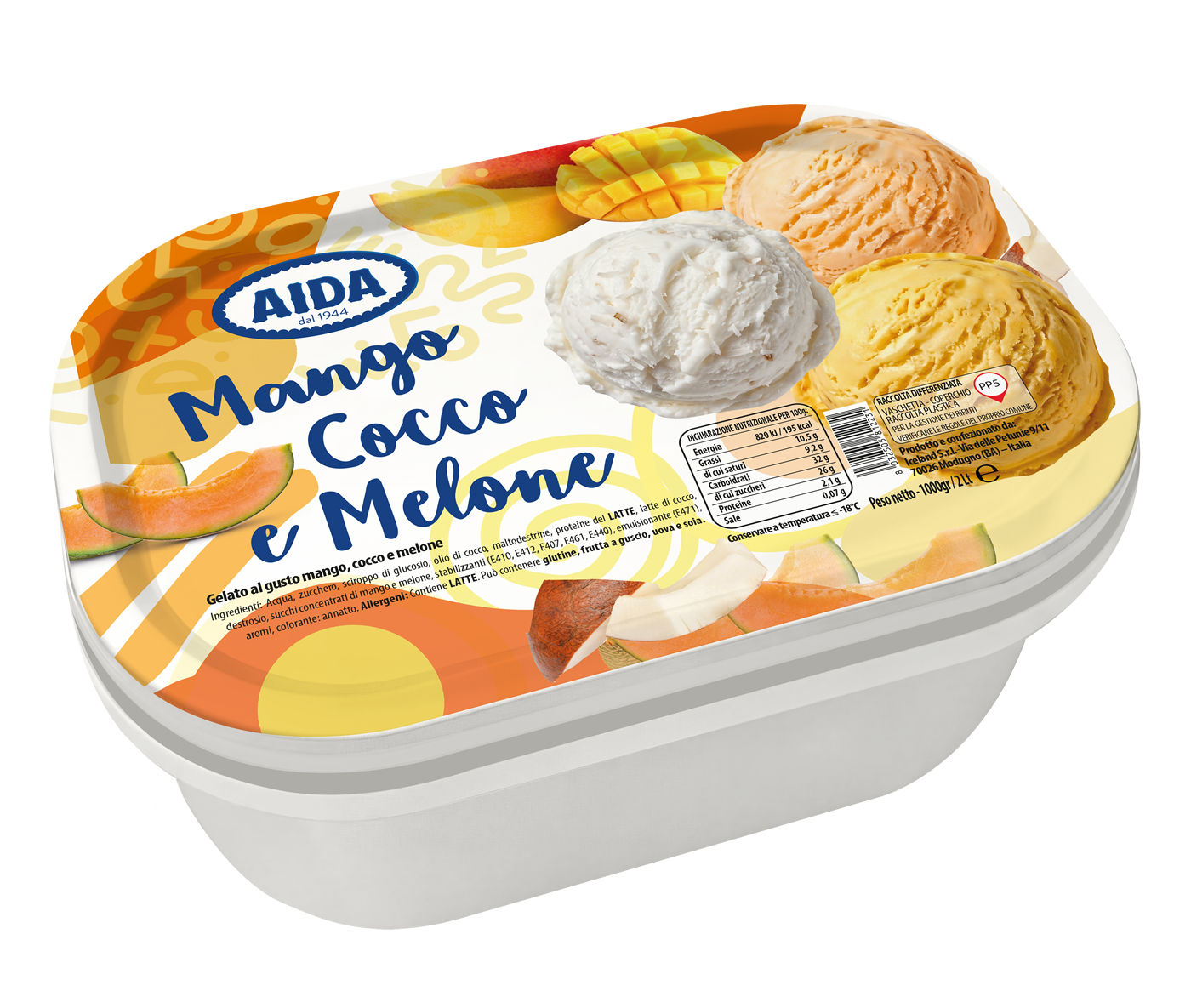Gelato Mango, Cocco e Melone
